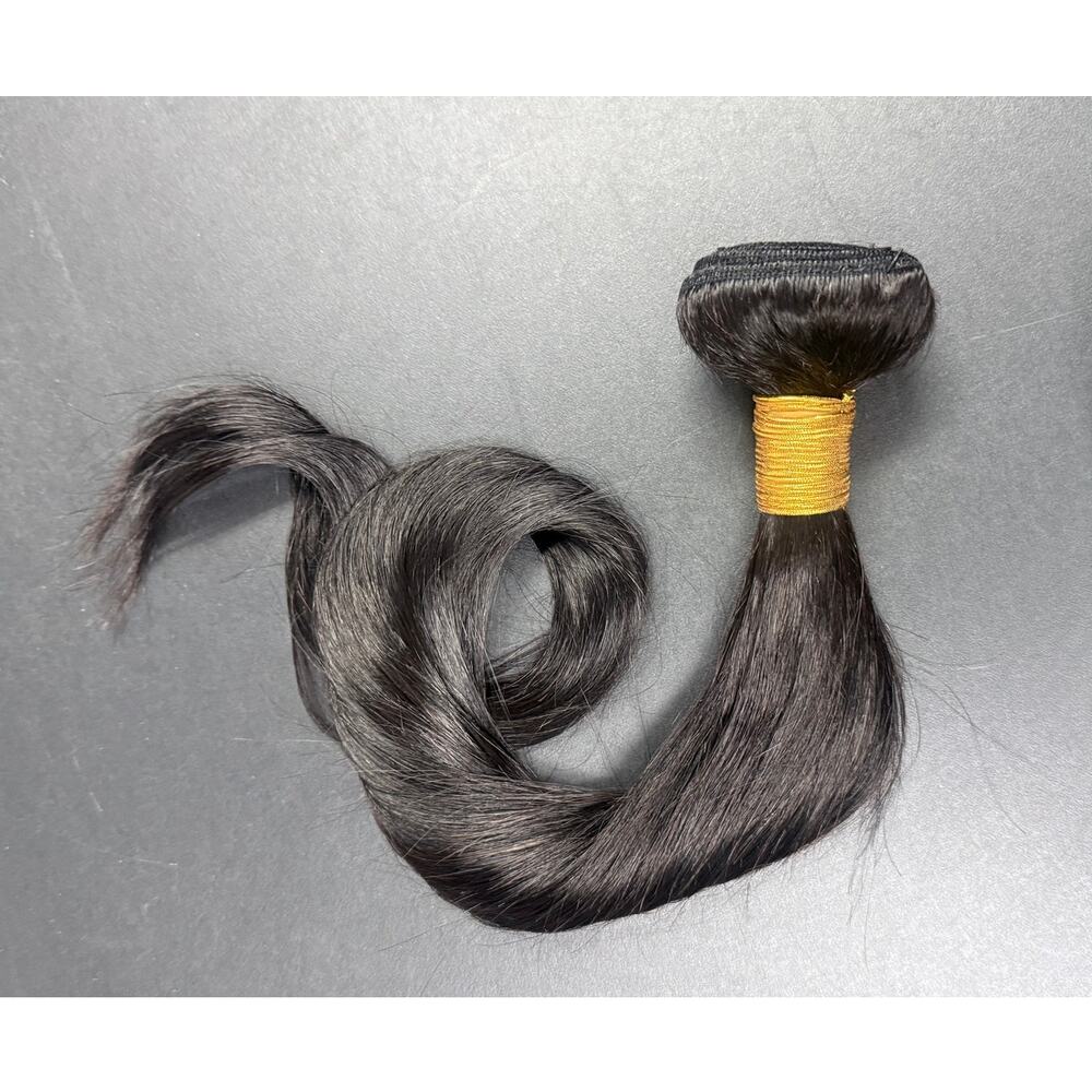 24in Human Hair Weft Straight Natural Black 84g NEW